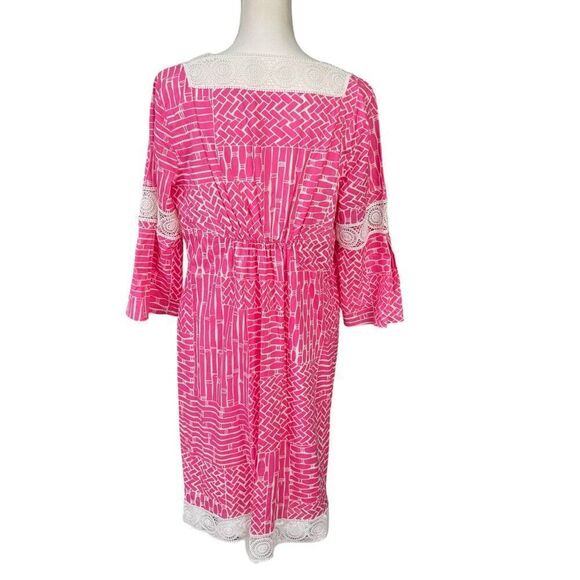Lilly Pulitzer Chapman Tisket Tasket Tunic Dress Bamboo Print Pink Size Large - Picture 3 of 10